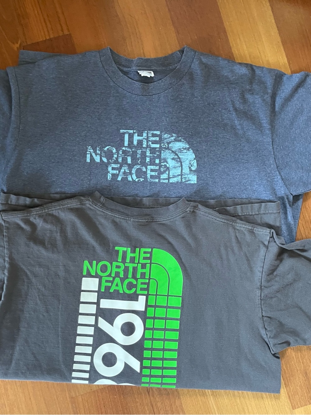 The North Face Dual Graphic Tees - Charcoal & Denim Blue Mens